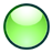 A circular green icon with a gradient fill transitioning from dark green at the edges to light green at the center, bordered by a dark outline.