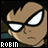 A 3x2 contact sheet of six animated frames showing a cartoon character's face with changing eye expressions and text labels, each frame displaying the name "ROBIN" in pixelated font below the character.