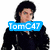 A composite image of a person in three distinct with blue text overlays reading 'TomC47', 'Loves', and 'Micheal Jackson' over different backgrounds