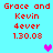 Red pixelated text on cyan background with two heart icons, one pink and one purple.