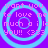 Pixelated purple background with four identical cyan spiral patterns, each containing pink text reading 'want you to love me much a lil YOU!! <333' in lowercase except for the capitalized 'YOU!!'.