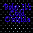 Blue pixelated text "Baby It's Cold Outside" on black background with white dots, arranged in four identical