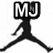 Black silhouette of a jumping figure with text overlays: "MJ" on the head, "KJ" on the head in another view, and "Whats Different" across the torso.