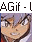 Pixelated anime-style character with changing facial expressions and head positions , wearing red clothing