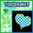 four and four displays identical pixel art icons with 'YOU'RE HOT' text above each, featuring a blue-and-white checkered heart on black background