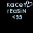 Pixelated text 'Kacey' with a purple heart symbol above the 'Y', followed by 'Reasin' and '<33' on black background.