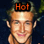 A pixelated image of a smiling person with text overlays reading Hot, Cute, and Ryan Gosling in different colors.