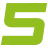 A bright green stylized S-shaped symbol with rounded corners on a light gray background, rendered in a pixelated style with visible anti-aliasing edges.