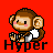 Pixel art monkey in white shirt with brown tail, shown across nine color backgrounds and text labels.
