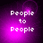 Pixelated text 'People to People' on a purple gradient background with subtle light effects.