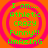 Four identical circular icons with orange backgrounds and pink concentric rings display green text reading 'I am... Athletic CRAZY Funny!!! Amazing' in pixelated font.
