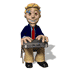 Animated sequence of a cartoon character in a dark blue suit, red tie, and beige pants typing on a keyboard with blue sound effects around the head.