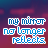 Pixelated text reads 'my mirror no longer reflects' in blue and white block letters against a gradient background.