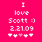 A bright pink background displays white pixelated text and symbols, with a single heart symbol changing color between frames.
