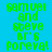 Green pixelated text reading "samuel and steve BR'S foreva!" on a split background of cyan, blue, purple, and solid blue sections.