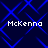 Four instances of the text 'McKenna' in white pixelated font arranged on a dark blue background with intersecting light blue lines forming diamond shapes.