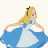 Static 48x48 pixel buddy icon depicting a cartoon character in blue dress with yellow hair, rendered at low resolution on white background.