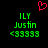 Pixelated green text and symbols on black background with red heart above, two identical side-by-side layouts.