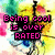 Pixelated image with colorful abstract background and four distinct text blocks in different colors.