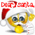 A cartoon character wearing a Santa hat holds a list and speaks with text overlays reading "Dear Santa," "For Christmas, I want," and "EDWARD GILLEN" in different frames.