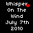 Pixelated text reads "Whisper On The Wind July 7th 2010" with red pixel art symbols changing across frames.