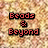 Pixelated text 'Beads & Beyond' in red with black outlines on a beige pixelated background.