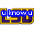 Pixelated 'LSU' text in purple with yellow outline, overlaid by three distinct colored text boxes: blue 'u know u', red 'luv the', and dark purple '!TIGERS!!'.