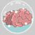Pixelated brain in light blue liquid inside a transparent bubble with white speckles, animated through showing shifting positions