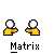 Pixelated yellow figure with white head holding a ball, displayed in multiple states across on gray background