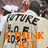 Pixelated image with layered text elements: 'I THINK NOT' in orange, 'TO MAKE LOVE TO' in black, and a background of blurred colors including white, brown, and dark tones.