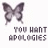 four and four featuring identical gray butterflies with text below each, displaying variations in readable phrases