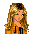 Pixel art Halloween-themed buddy icon featuring a female character in orange jumpsuit and purple 'Happy Halloween' text block.