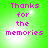 Green background with pink text reading 'Thanks for the memories' in four identical arranged in a