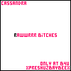 12 identical white square with red text, each displaying 'CASSANDRA' at top and bottom, with a central phrase that changes character by character across the sequence