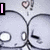 Animated icon of a gray cartoon character with large white eyes and small black pupils, showing subtle facial expression changes.