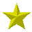 12 pixelated yellow stars on a gray background, with some stars showing animation effects like partial rotation or light streaks