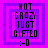 Four identical pixelated text-based icons arranged in a , each displaying 'HOT CRAZY JUST GIFTED :-0' within nested purple and pink square borders