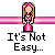 Pixel art contact sheet showing two frames of an animated icon featuring a cartoon princess in pink dress with crown, displaying text "It's Not Easy..." and "...Being A Princess!" on gray background.