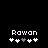 Pixelated text 'Rowan' above five white plus signs with one gray plus sign in the center on a black background.