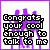 Pixelated text reads "Congrats, your cool enough to talk to me" over purple silhouettes on white background with purple border.