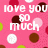 Pink background with brown, white, and light pink polka dots; pixelated text reads 'love you so much' and 'cant wait till friday' in white.