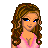 Pixel art of a woman with long brown hair in a pink top and teal high heels holding a pink purse, with 'rose' text on a pink background.