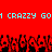 Red background with cyan text reading 'I CRAZZY GO1 CRAZZY GO' and a of pixelated red-and-black figures below