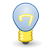 Pixelated light bulb icon with blue glass dome, yellow base, and glowing question mark filament on gray background.