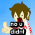 Pixelated character with brown hair and red-and-white striped shirt gives thumbs-up gesture against blue background, text changes
