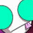 Animated contact sheet of a turquoise cartoon character with purple accents and pink gem-like details, displaying sequential text variations from 'gir' to 'girl...' across multiple frames.