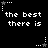 Black background with white pixelated text "the best there is" repeated in six positions, each accompanied by a small star icon that alternates between gray and white.