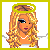 Pixel art contact sheet of a female angel character with blonde hair, halo, and wings across multiple frames showing different poses and text elements.