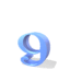 Blue 3D number nine with varying shadows and rotation angles