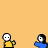 Animated contact sheet of a Valentine's Day-themed buddy icon featuring pixelated stick figures and red heart shapes with text.